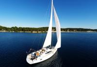 sailing yacht elan 45 impression sail blue sky sailboat
